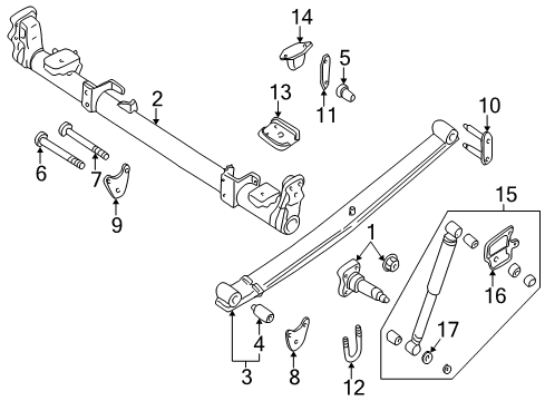 2002 Nissan Quest Rear Suspension BUSHNG Rear Suspension Diagram for 55045-7B010