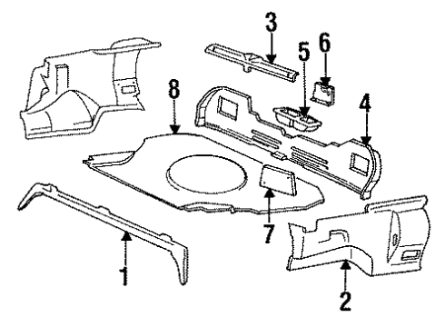 1994 Hyundai Excel Interior Trim Cover-Rear Combination Lamp, LH Diagram for 85791-24200-FD