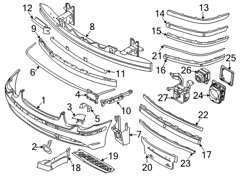 2004 BMW 745Li Front Bumper Spring Diagram for 51117015029