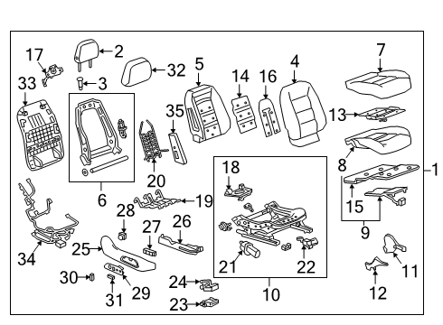 2020 GMC Terrain Passenger Seat Components Seat Cushion Pad Diagram for 84131012