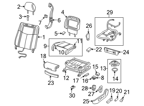2010 Nissan Maxima Power Seats Switch Assy-Air Pump, RH Diagram for 87015-9N00B