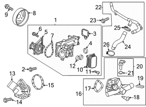 2022 Buick Encore GX Water Pump Water Outlet Bolt Diagram for 55493610