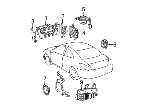2005 Toyota Solara Sound System Bracket Diagram for 86161-06011