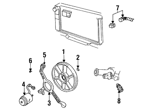 1992 Buick Skylark Blower Motor & Fan Fan Asm, Engine Coolant Diagram for 22145081