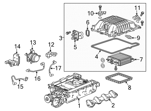 2013 Chevrolet Camaro Powertrain Control Cooler Asm-Charging Air Diagram for 12622238