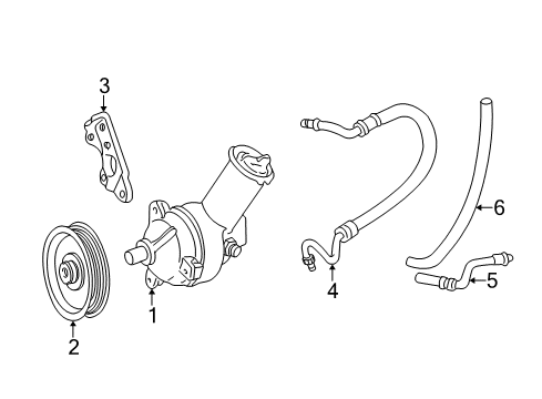 1999 Ford Ranger P/S Pump & Hoses, Steering Gear & Linkage Lower Return Hose Diagram for F87Z-3A713-BB