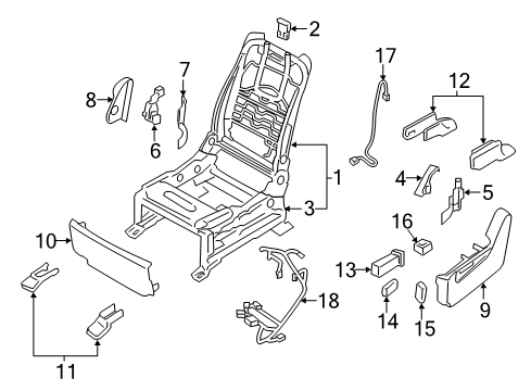 2018 Nissan Armada Power Seats Harness-Front Seat Diagram for 87069-1LD7A