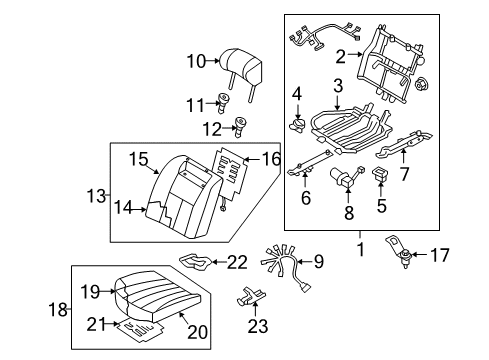 2004 Infiniti Q45 Rear Seat Components Cushion Assembly-Rear Seat, R Diagram for 88300-AT922