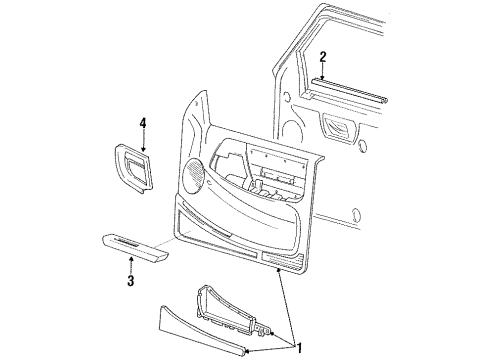 1994 Ford Ranger Interior Trim - Door Armrest Diagram for F37Z1024101BAB