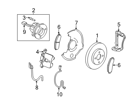 2009 Chevrolet HHR Brake Components Shoe Kit, Rear Brake Diagram for 19256491