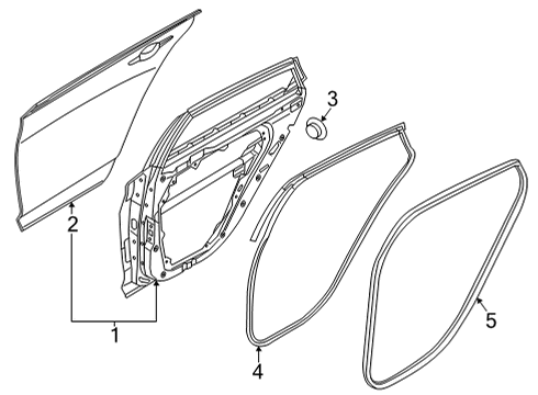 2021 Kia K5 Door & Components W/STRIP-Rr Dr Body S Diagram for 83120L3000