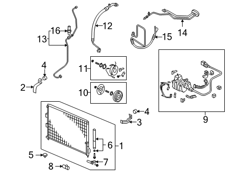 2011 Honda Civic Air Conditioner Pipe, Receiver Diagram for 80341-SNC-G01