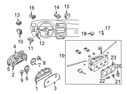 2000 Nissan Xterra Cruise Control System Tachometer Assy Diagram for 24825-9Z020