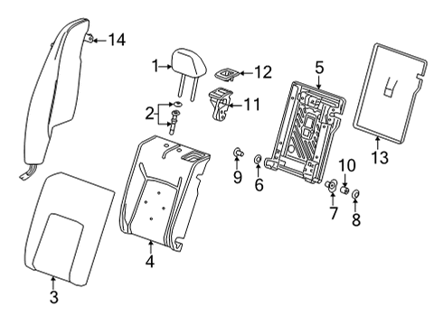 2021 Chevrolet Trailblazer Rear Seat Components Bolster Diagram for 42690612