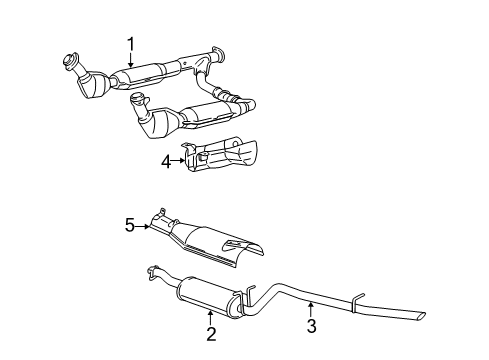 2005 Ford Expedition Exhaust Components Exhaust Shield Diagram for 5L1Z-5G221-DA