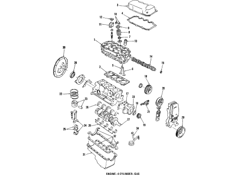 1985 Mercury Lynx Engine & Trans Mounting Bearing Set Diagram for XW7Z-6D309-AKA