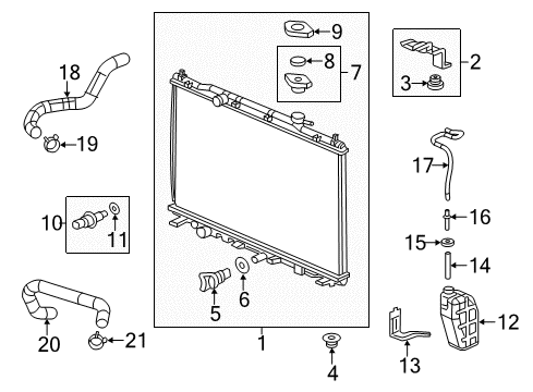 2012 Honda CR-V Powertrain Control Radiator Complete Diagram for 19010-R5A-A51