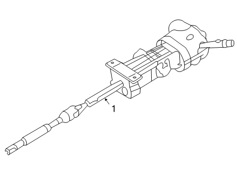 2009 Chevrolet Colorado Steering Column, Steering Wheel Column Assembly Diagram for 25867378