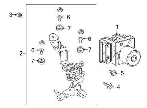 2021 Lexus ES350 Anti-Lock Brakes Bracket Assembly, Brake Diagram for 44590-06360