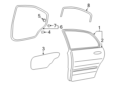 2001 Hyundai Santa Fe Rear Door Panel-Rear Door Outer, RH Diagram for 77121-26100