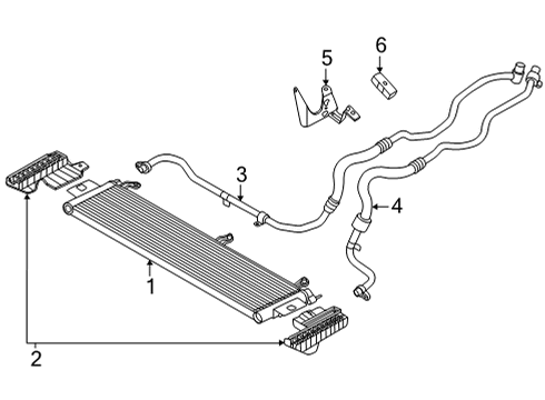 2021 BMW M440i xDrive Engine Oil Cooler SET OF BRACKETS, ENGINE OIL Diagram for 17219846611