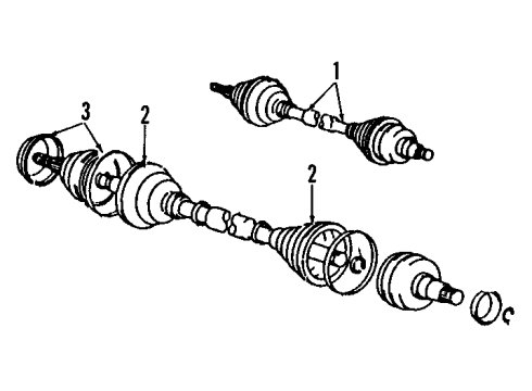 1990 Geo Prizm Front Axle Shafts & Joints, Drive Axles Boots Diagram for 26013237