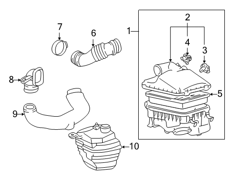 2000 Toyota Corolla Filters Upper Cover Diagram for 17705-0D020