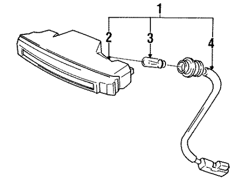 1994 Honda Civic High Mount Lamps Light Assy., High Mount Stop Diagram for 34270-SR3-A02