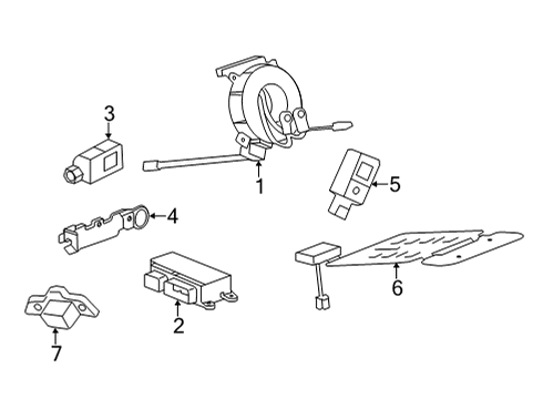 2021 Cadillac CT5 Air Bag Components Front Impact Sensor Protector Diagram for 84372718