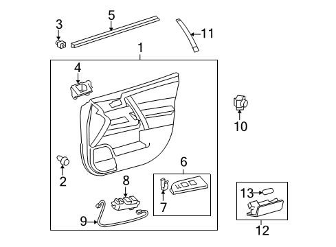 2011 Toyota Highlander Rear Door Cover Diagram for 74612-48010-B0