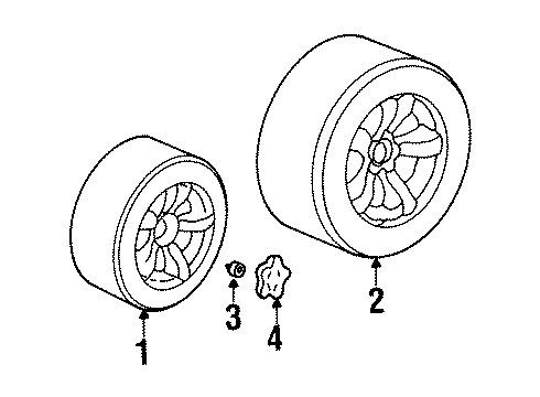 2002 Chrysler Prowler Wheels, Covers & Trim Wheel Center Cap Diagram for 4865352AB