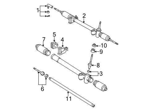 1995 Toyota Tacoma P/S Pump & Hoses, Steering Gear & Linkage Pinion Assembly Adjuster Diagram for 45545-26010