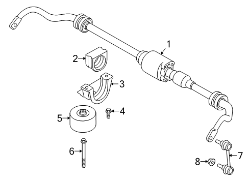 2021 BMW X7 Stabilizer Bar & Components - Rear Hex Bolt Diagram for 07119908714