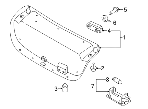 2019 Hyundai Sonata Bulbs Trim Assembly-Trunk Lid Diagram for 81750-C1500-TRY
