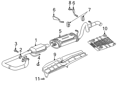 2000 Jeep Wrangler Exhaust Components Pipe-Catalytic Diagram for 5114458AA