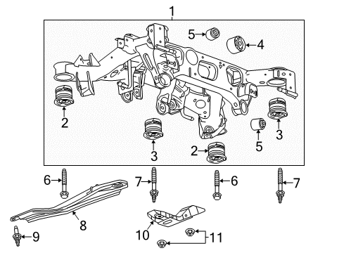 2017 Cadillac ATS Suspension Mounting - Rear Suspension Crossmember Diagram for 84137713