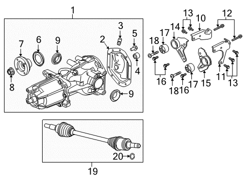 2011 Lincoln MKX Axle Components - Rear Rear Cover Bolt Diagram for FO9Z-3C323-A