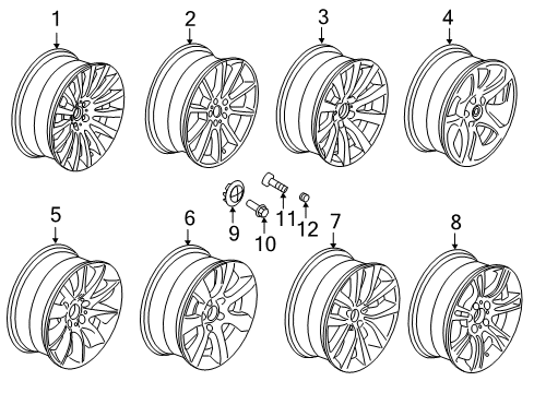 2016 BMW 535i xDrive Wheels, Covers & Trim Alloy Rim Left Diagram for 36106794683