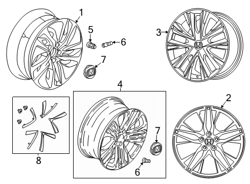 2022 Honda Accord Wheels W-WHEEL (17X7) (1/2J) Diagram for 42800-TWA-AA2