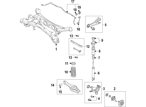 2019 Hyundai Tucson Rear Suspension Components, Lower Control Arm, Upper Control Arm, Stabilizer Bar Bracket-Shock Absorber Mounting Diagram for 55330-D9000