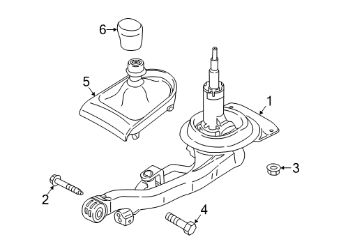 2020 Ford Mustang Gear Shift Control Shifter Assembly Bolt Diagram for -W715200-S437