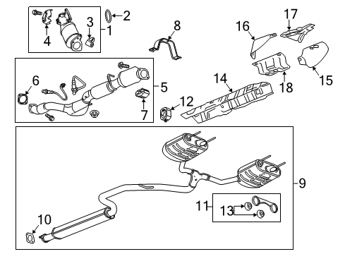 2016 Cadillac XTS Exhaust Components Front Pipe Gasket Diagram for 22803477