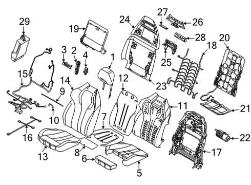 2020 BMW X5 Front Seat Components HEATER ELEMENT SEAT Diagram for 52109882331