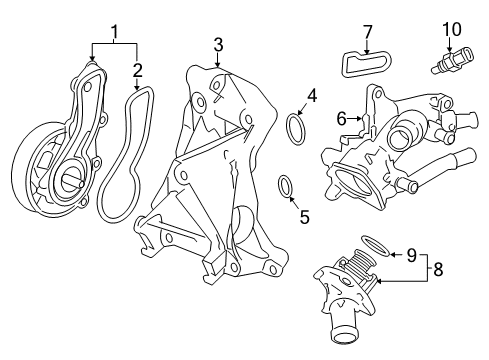 2013 Honda Accord Powertrain Control Cover Assembly, Thermostat (Fuji Bellows) Diagram for 19310-5A2-A01