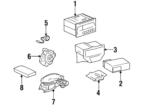 2000 Oldsmobile Intrigue Sound System Speaker, Radio Front Side Door Upper Front Diagram for 16169232