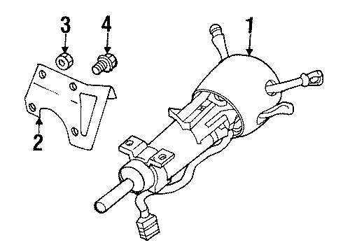 2001 Oldsmobile Aurora Steering Column, Steering Wheel Column Asm, Steering Diagram for 26070791