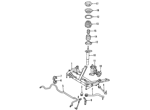 2007 BMW 530i Front Suspension Components, Lower Control Arm, Stabilizer Bar Front Right Spring Strut Diagram for 31327905314