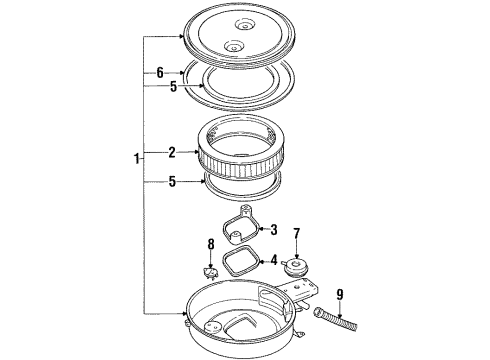 1987 Nissan D21 Filters Air Cleaner Assembly Diagram for 16500-12G01