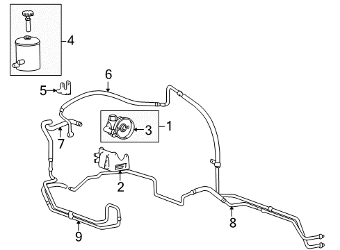 2003 Kia Optima P/S Pump & Hoses, Steering Gear & Linkage Hose Assembly-Power STEE Diagram for 575103C010DS