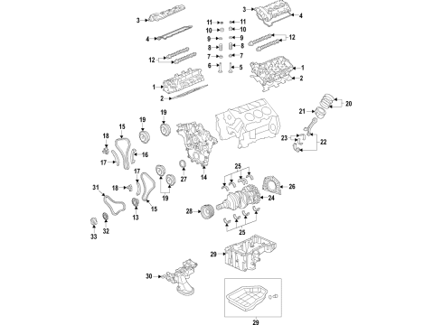 2021 Hyundai Palisade Engine Parts, Mounts, Cylinder Head & Valves, Camshaft & Timing, Oil Pan, Oil Pump, Crankshaft & Bearings, Pistons, Rings & Bearings, Variable Valve Timing Cover Assembly-Rocker, RH Diagram for 22420-3LFK0